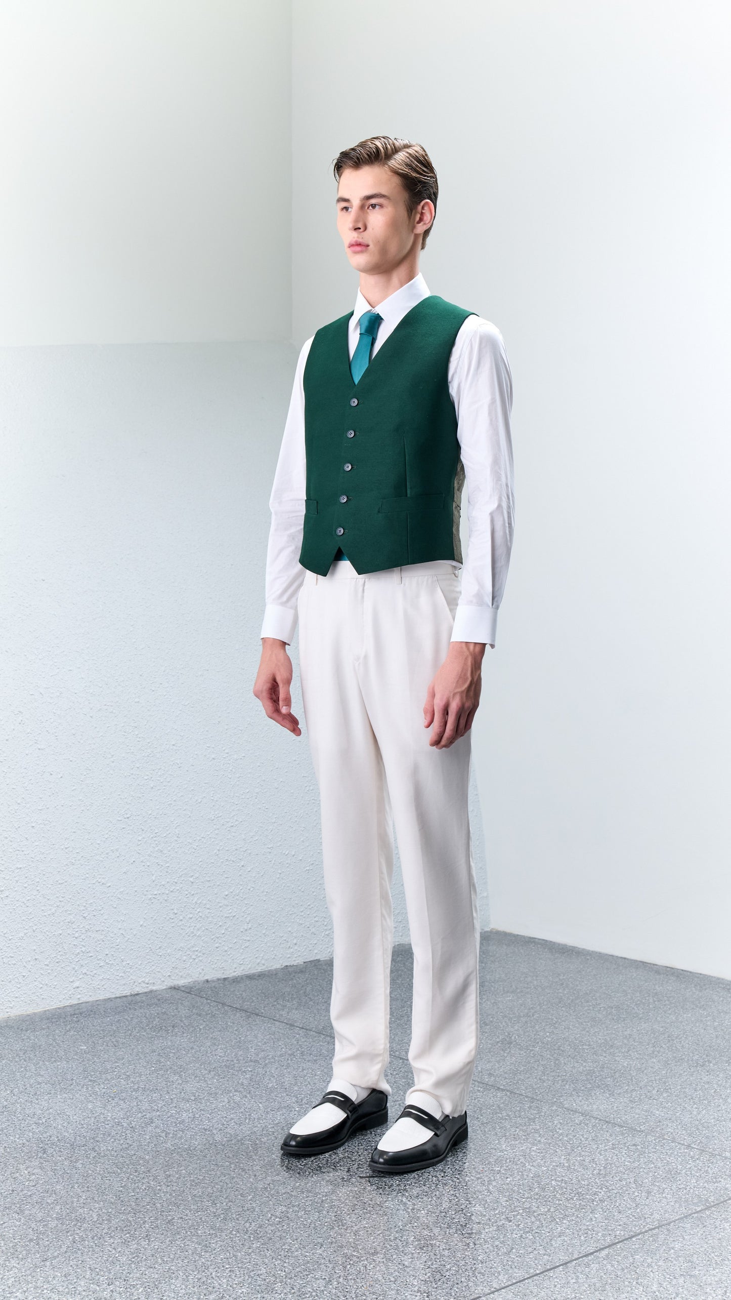 Ast. White Silk Wool Trousers