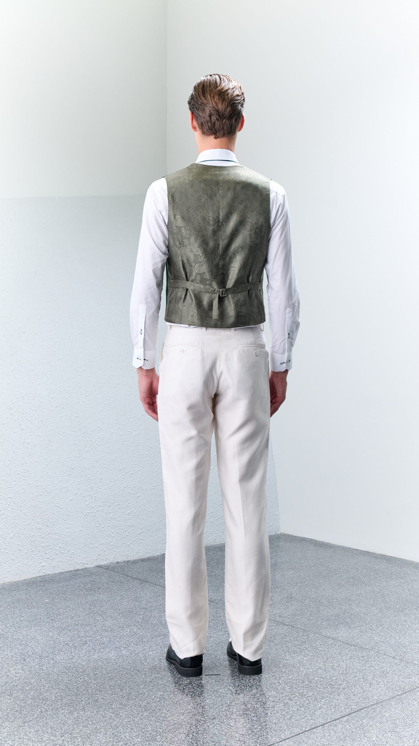 Ast. Green Silk Wool Vest